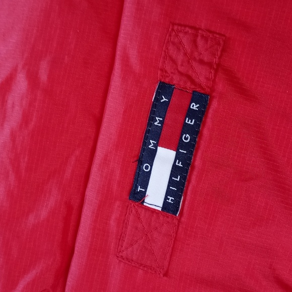 Vintage 90s Tommy Hilfiger Goose Down Puffer Jacket RED - Picture 11 of 14